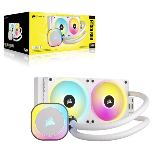 ⁦Corsair iCUE LINK H100i RGB AIO 240mm White Liquid CPU Cooler⁩ – תמונה ⁦5⁩