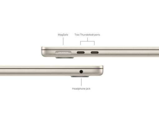 ⁦מקבוק אייר MacBook Air 13" (2024) M3 8C-CPU 8C-GPU/8GB/256GB STARLIGHT MRXT3HB/A⁩ – תמונה ⁦6⁩