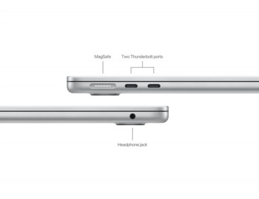 ⁦מקבוק אייר MacBook Air 13" (2024) M3 USLO 8C-CPU 10C-GPU/16GB/512GB SILVER MXCT3HB/A + Z1B8001BK *פריסה אמריקאית*⁩ – תמונה ⁦8⁩