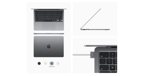 ⁦מקבוק אייר MacBook Air 13" (2024) M3 8C-CPU 10C-GPU/16GB/256GB SPACE GREY Z1B6001CT⁩ – תמונה ⁦9⁩