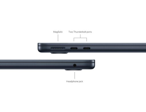 ⁦מקבוק אייר MacBook Air 13" (2024) M3 8C-CPU 10C-GPU/24GB/512GB MIDNIGHT MC8Q4HB/A⁩ – תמונה ⁦8⁩