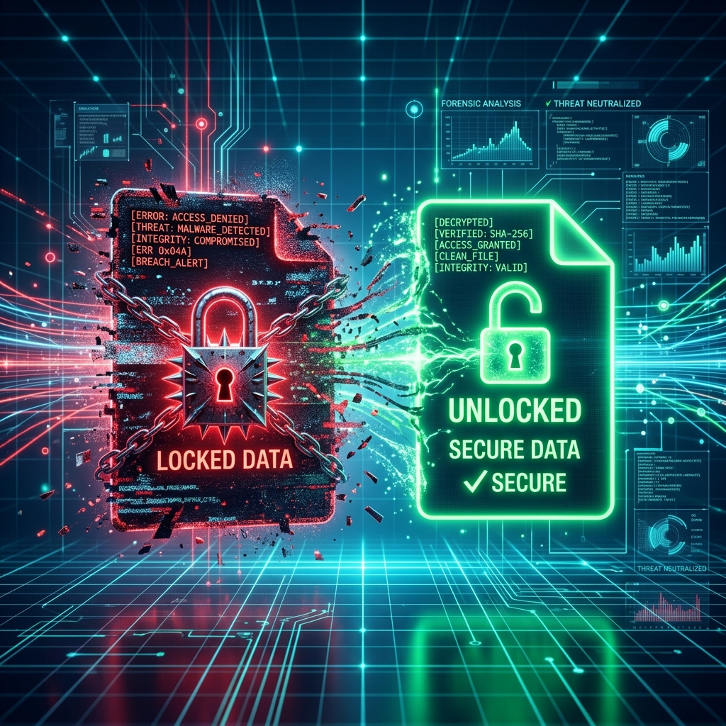 שחזור ותיקון קבצים לאחר מתקפת כופרה (Ransomware Recovery & Repair)